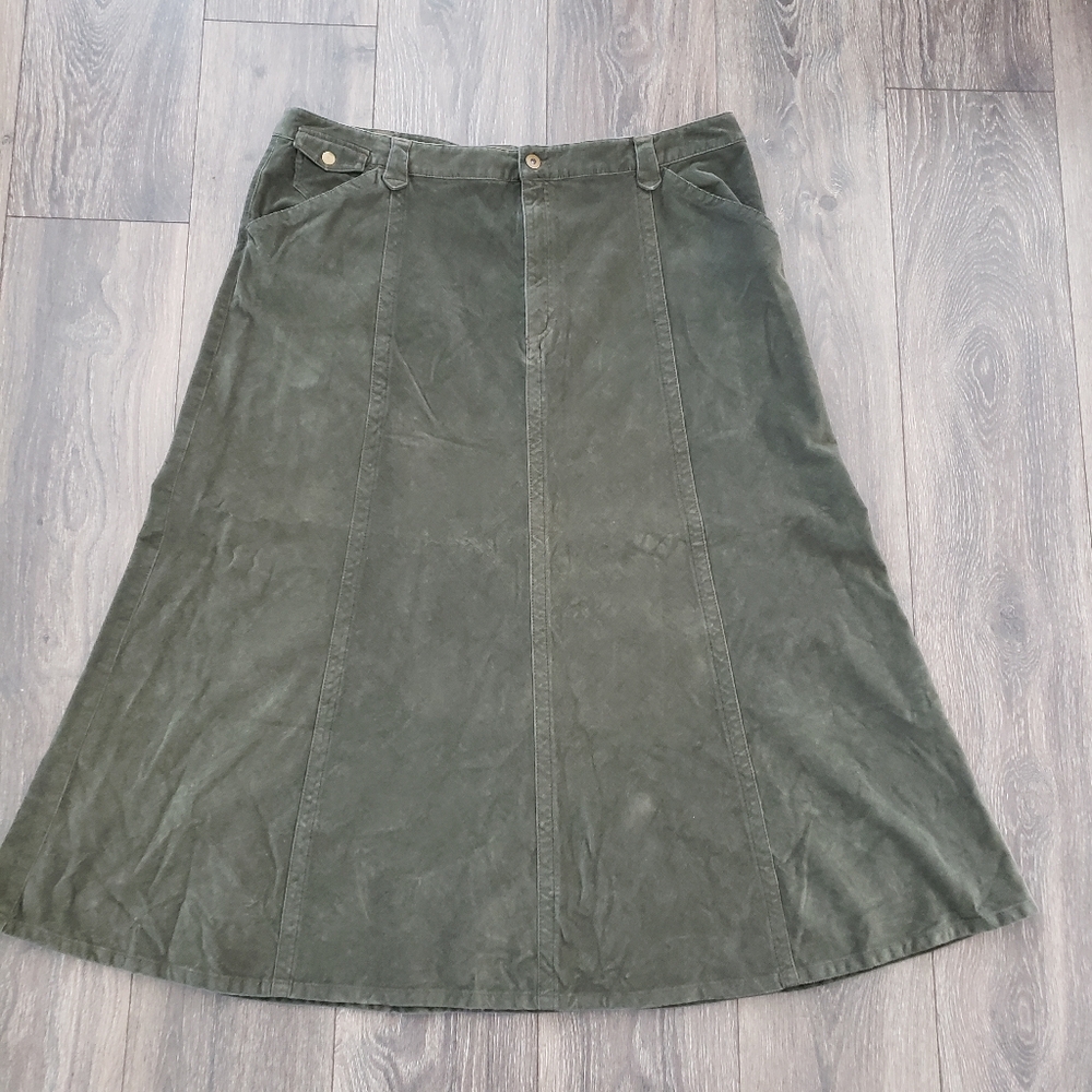Eddie Bauer Olive  Green A-Line Skirt Womens Size 22